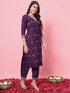 Purple Silk Blend Pant Suit 190069